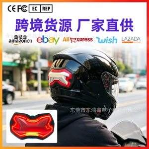Cross-border retro helmet for motorcycles, electric scooters, and tricycles, with warning light and display