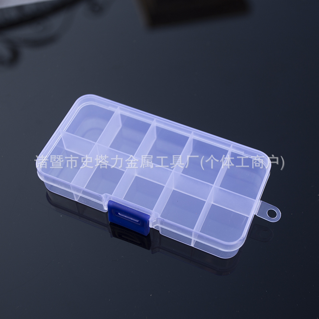 Accessory, transparent earrings, plastic storage box, stand, 10 cells, classification