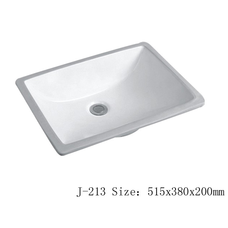 Baja de cerámica cuenca cuadrada incrustada lavabo cerámico lavabo de mano pequeña casa lavabo único lavabo de alta temperatura ingeniería hotelera de lavabo inteligente