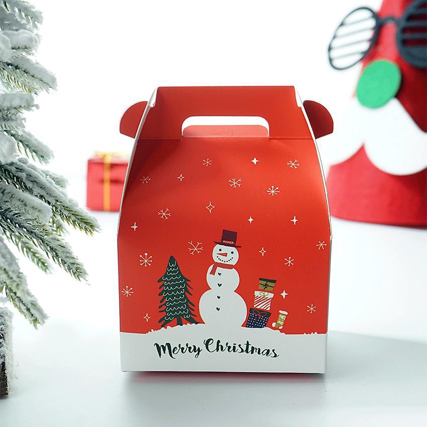 2020年圣诞节新款红色礼品盒派对餐桌迷你纸盒儿童可爱糖果包装盒