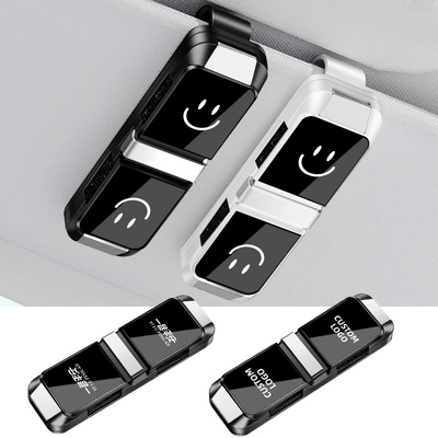 Double-Sided Car Glasses Clip, Sunglasses Storage, Bill Clip, Car Sunglasses Holder, Multi-Functional Sun Visor in the Car