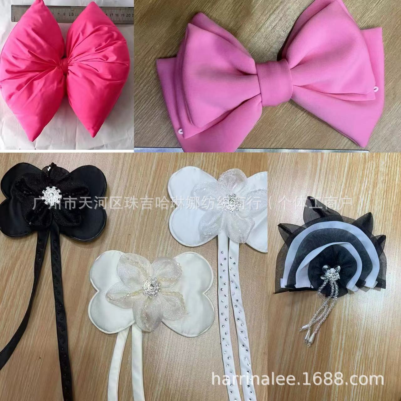 新款韩系风时尚百搭立体花镶钻流苏蝴蝶结衣服箱包配饰辅料补丁贴