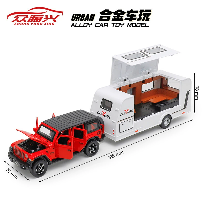 Zhongyuanxing набор металлических моделей 1:32 Jeep и RV — реалистичная копия, внедорожник для кемпинга, несколько цветов