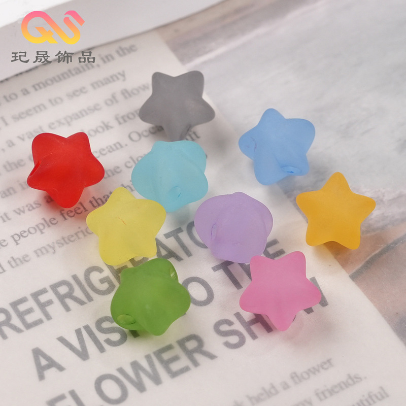 Transparent Frosted Fat Little Star Beads DIY Matte Five-Pointed Star Mobile Phone Chain Bracelet Necklace Earrings Jewelry Accessories