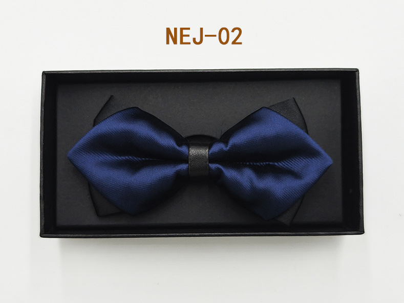 Pajarita negra de color sólido para hombre Boda británica Boda novio padrino traje camisa arco caja de regalo embalaje