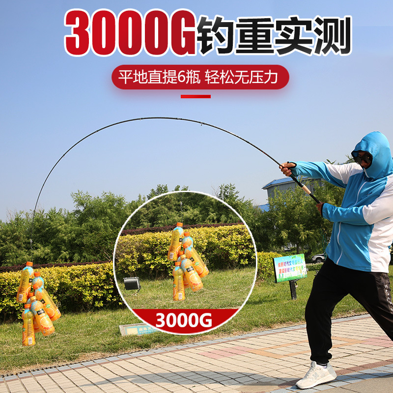 Cross-border spinning rod, foreign trade M-tuned spinning rod, 2.1 meters 2.4 meters telescopic rod, fishing rod, carbon black fish rod