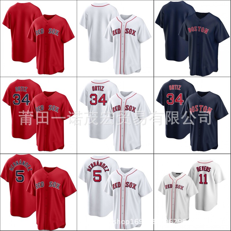 Baseball uniforms Red Sox jerseys wholesale Red Sox 34# ORTIZ 5# 11# Baseball uniforms Red Sox jerseys wholesale Red Sox 34# ORTIZ 5# 11#