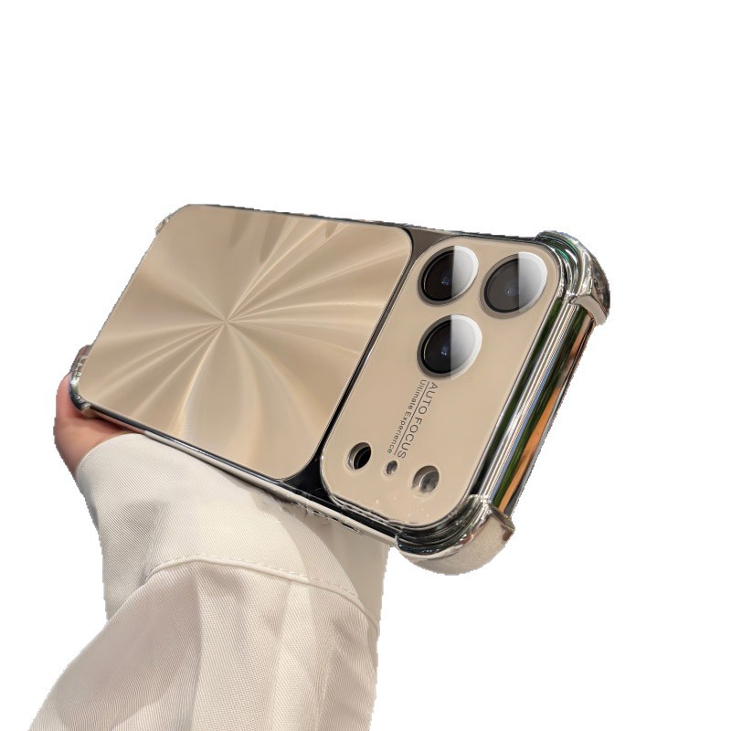 Aplicable para iPhone17promax galvanizado aurora CD nuevo caso de Apple 16 cuatro ángulos a prueba de caída 15 caso suave