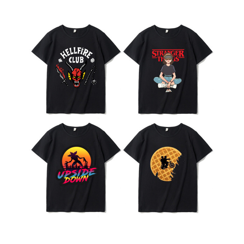 【Cross-border European size】Stranger Things Season 4 merchandise Hellfire Club cosplay T-shirt