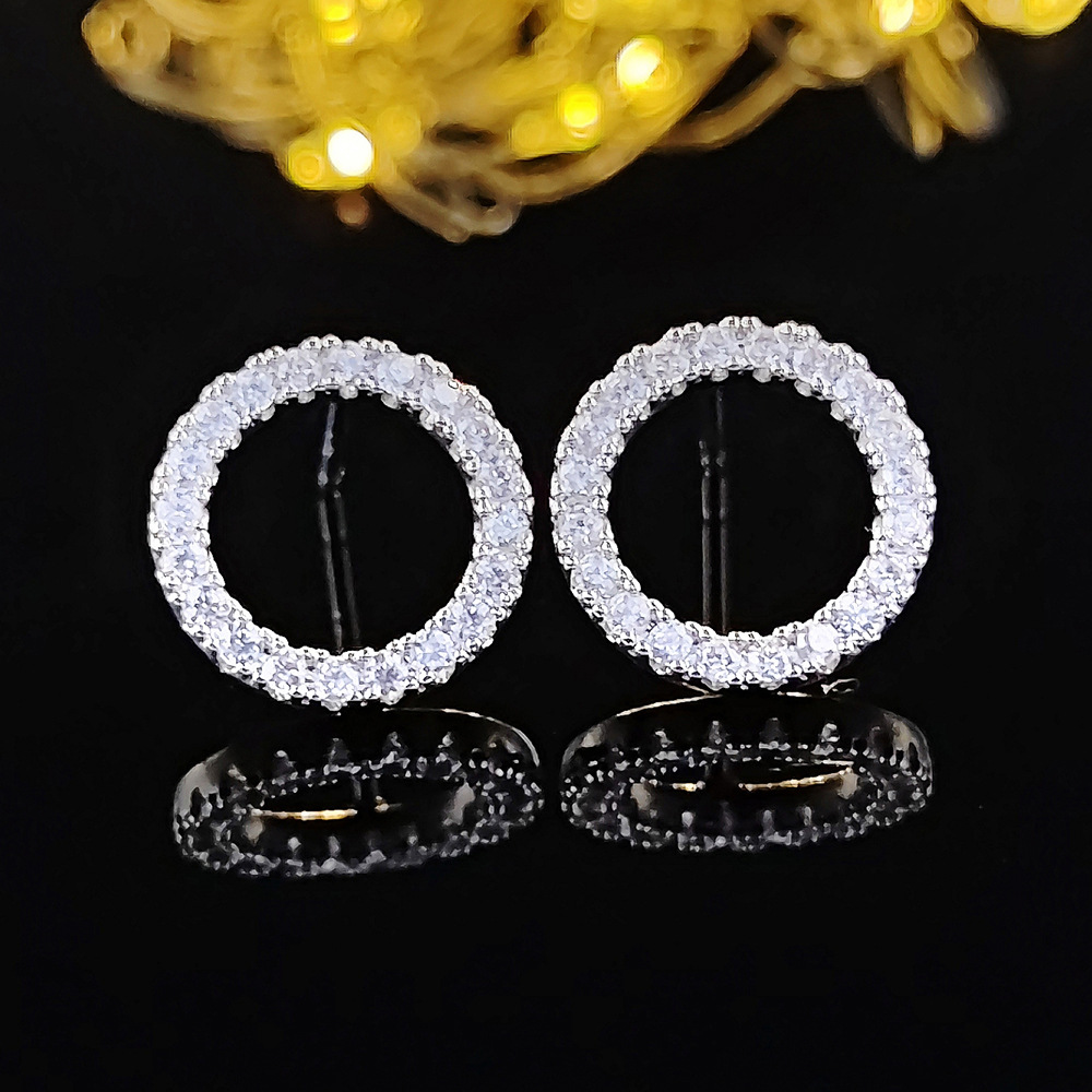 Conjunto de Joyería de Lujo Ligero, Geométrico, Redondo y Clásico para la Vuelta al Cole, Conjunto de Dos Piezas para Mujer, e6874-x7553