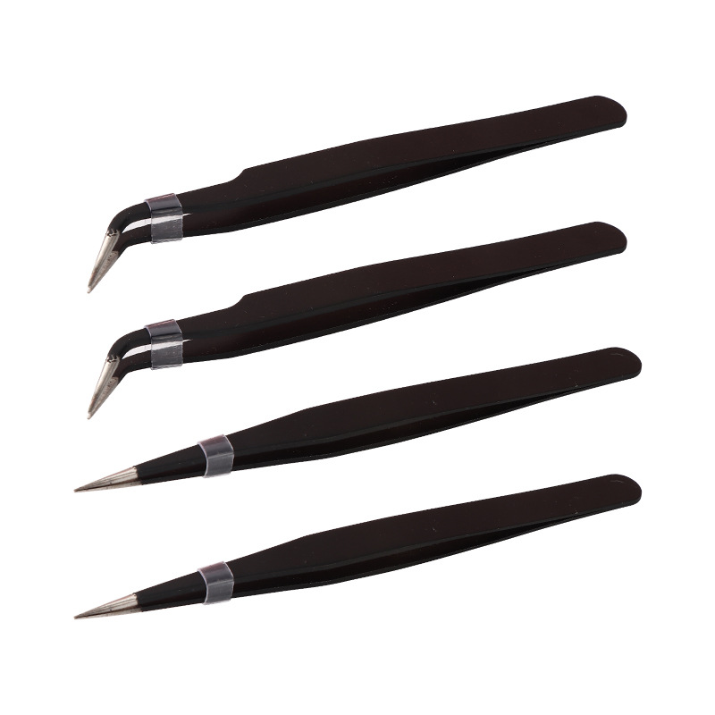 不锈钢防静电精密镊子燕窝夹子睫毛嫁接精细手工镊子尖头弯头镊子