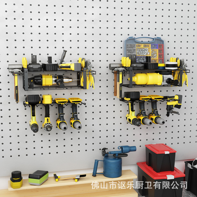 Export wall-mounted removable heavy-duty Wall metal electric drill screwdriver hammer storage rack electric tool rack