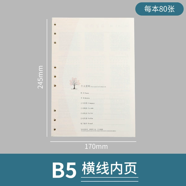 B5—ACT—80 sheets of 100g horizontal lines