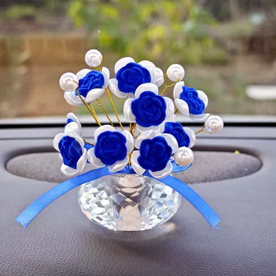 women available car decoration, Car ornaments - crystal-dark-blue-rose