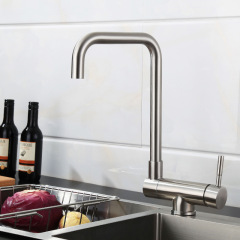 304不鏽鋼簡易廚房水龍頭內開窗冷熱洗菜盆摺疊旋轉黑色水槽龍頭