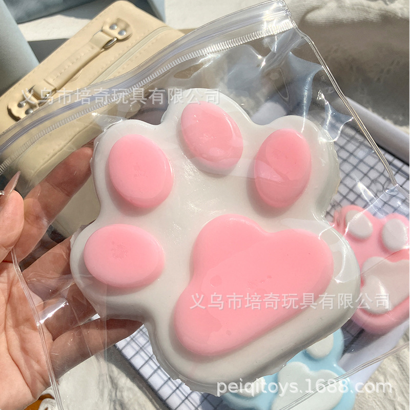 Little Red Book Big Mac Patas de gato transparentes súper grandes pellizcando Flocado súper suave y pegajoso, fabricantes de juguetes de descompresión de rebote lento al por mayor