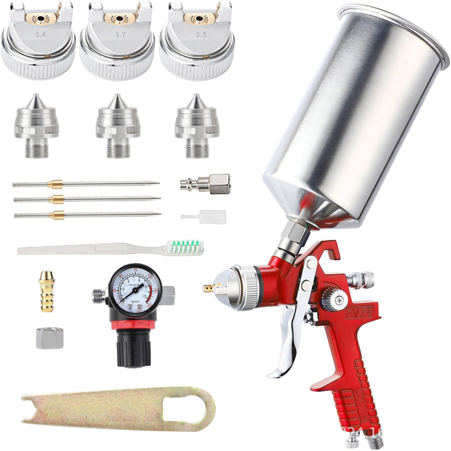 3 피스 기압계를 가진 빨간 827 알루미늄 냄비