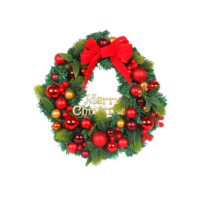 Hong Kong Love nueva corona de Navidad puerta colgante ventana decoración corona galvanizado centro comercial caña colgante de pared al por mayor