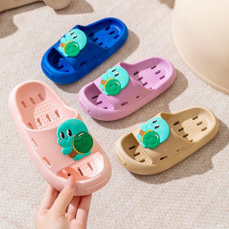 Children's Slippers Summer Turtle Non-slip Quick-drying Lightweight Baby Girl Sandals Shoes Indoor Home Soft Bottom Leakage Slippers