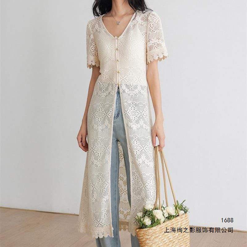 Women's Long Sun Protection Clothing, Summer 2026 New Style, Short-Sleeve Hollow-Out Knit Cardigan with a French Design, Air Conditioning Shirt Women's Long Sun Protection Clothing, Summer 2026 New Style, Short-Sleeve Hollow-Out Knit Cardigan with a French Design, Air Conditioning Shirt