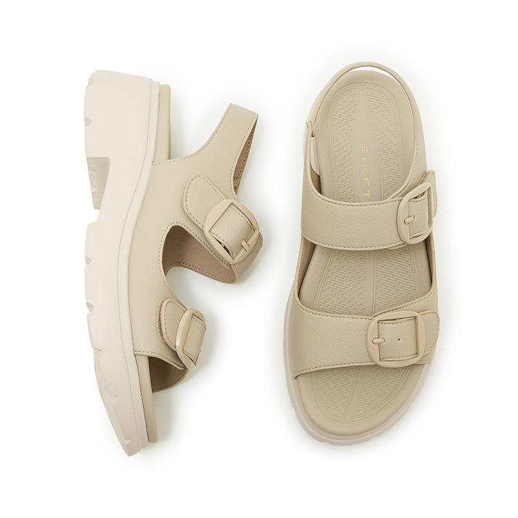 Sandal nữ quai ngang khóa kim loại đế xuồng cao gót 9 cm — màu đen, màu hồng, màu mơ chi tiết 30