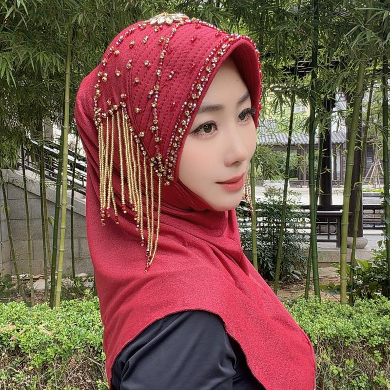 New Style Xingtao Yarn Convenient Pullover-Style Yarn Scarf (Soft Sponge Brim, Double-Sided V-Shaped Tassel Style)