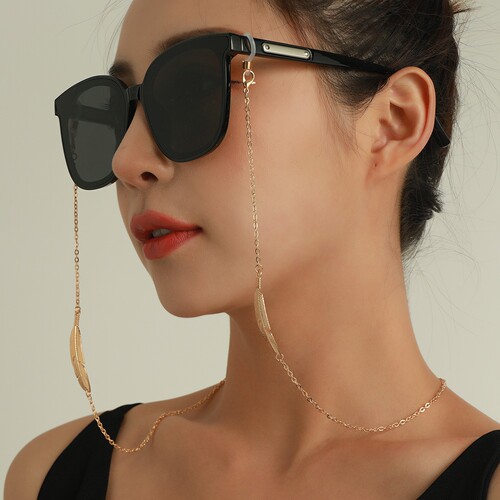 Trendy Accessories from Europe and America - Simple Metal Feather Alloy Eyeglass Chain, Versatile Multi-purpose Chain with Anti-slip and Anti-lost Features