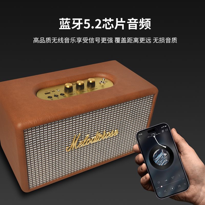 Hot selling MELODIC Melody Rose 01 Marshall 02 Retro Wireless Bluetooth Speaker Desktop Bass 03 Audio