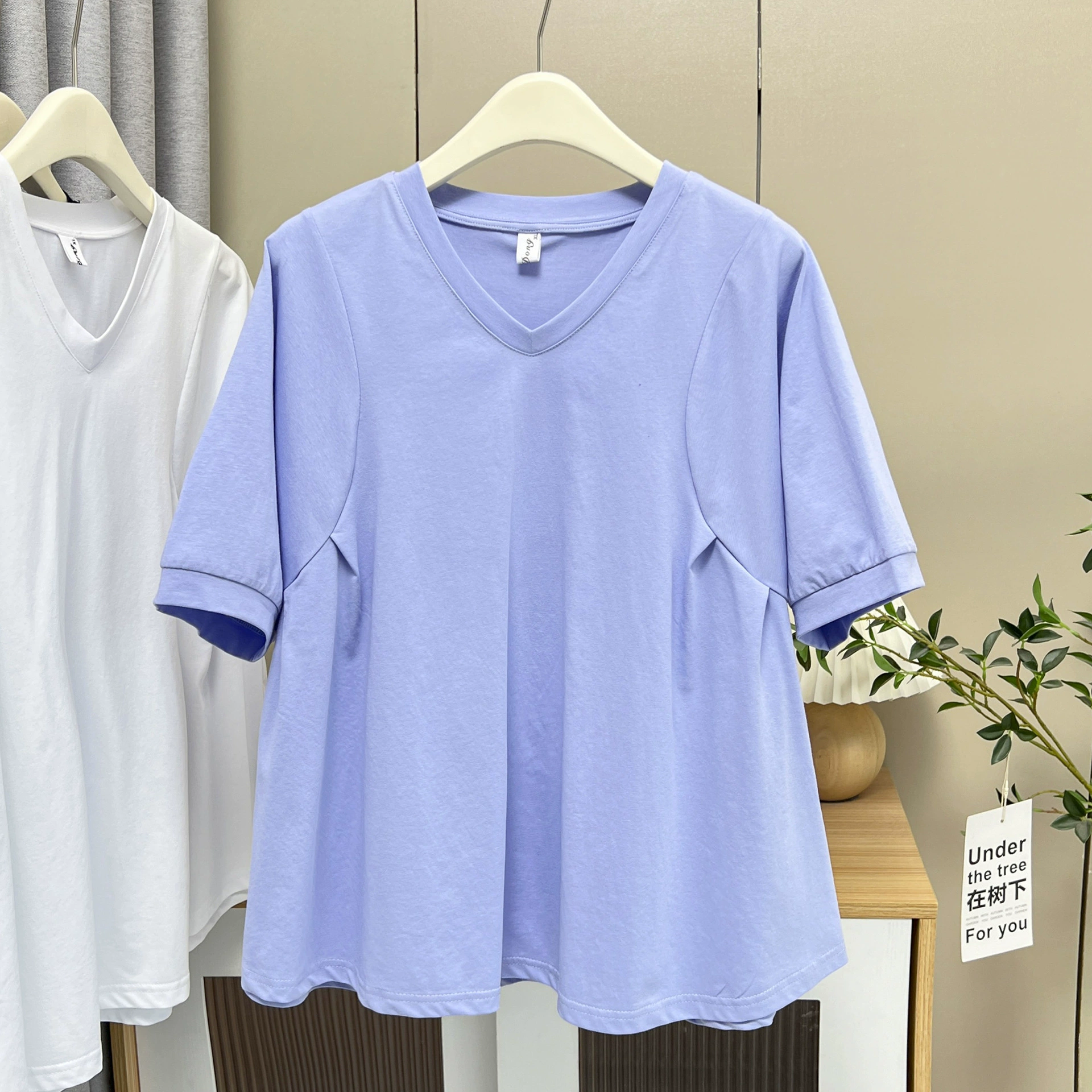 Футболка с коротким рукавом, корейский стиль, хлопок, больших размеров (XL–4XL), летняя