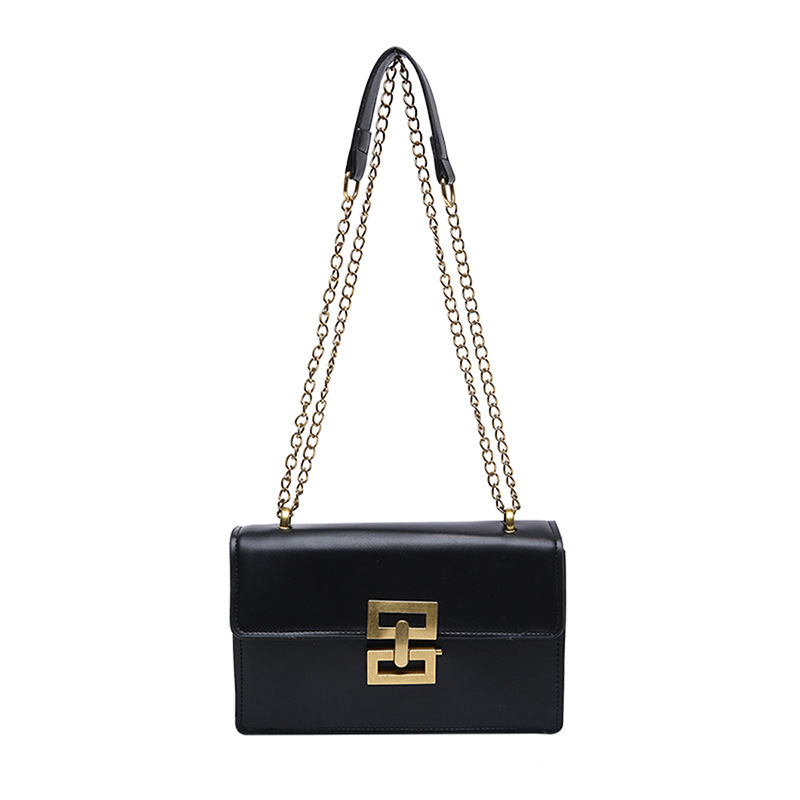 2025 nuevo bolso de hombro de tendencia bolso de mujer retro europeo y americano cadena de moda bolso cuadrado pequeño bolso de mensajero con cerradura creativa