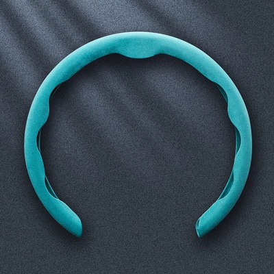 Leather Protective Cover for All | Steering wheel cover - 5d-azure-blue-suede-38cm