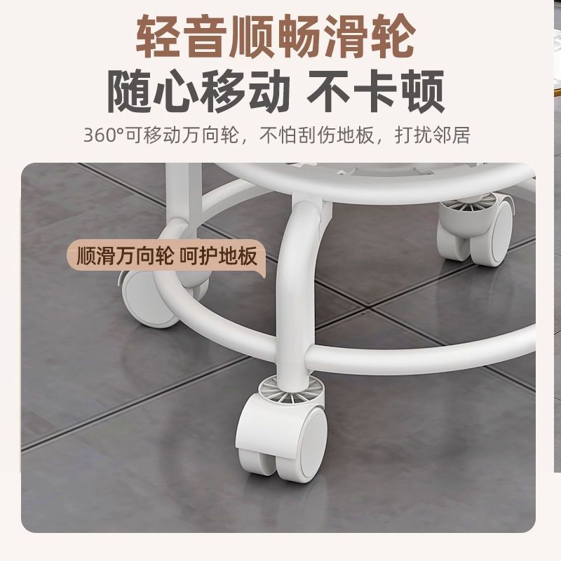 亚克力小凳子滑轮矮凳家用静音万向轮小椅子儿童学步可移动靠背椅|undefined