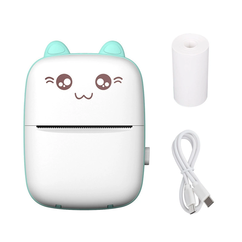 Handheld Photo Printer Mini Portable Thermal Printer, Cute Cat Design, Models A8C/C19/C25