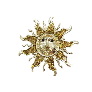 European and American Cross-Border Enamel Sun Brooch Niche High-End High-End Elegant Corsage Retro Pin Clothing Accessories for Women