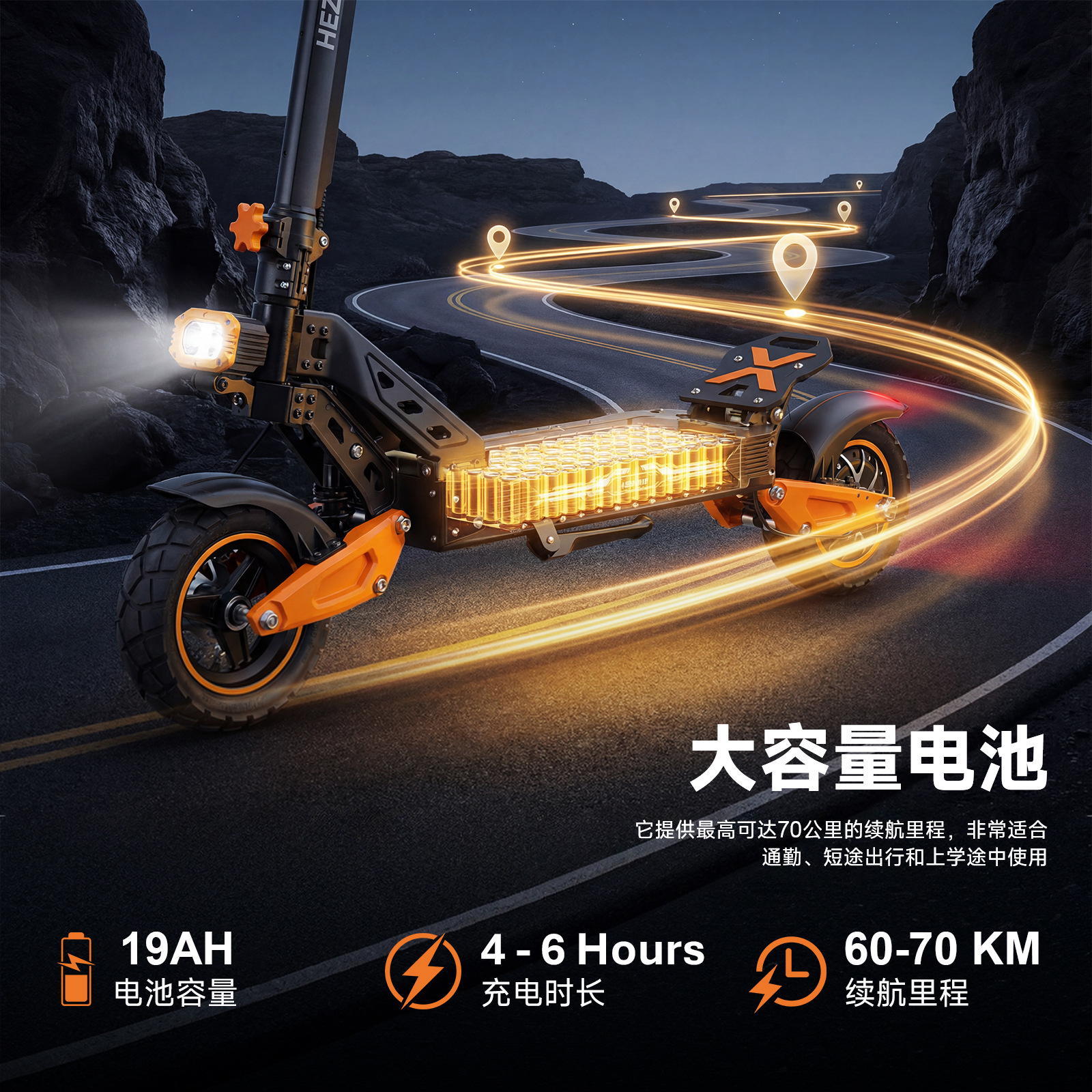 Cross-Border F3 Mountain Off-Road Electric Scooter 1600W Long-Range High-Power Foldable Single-Drive Electric Scooter