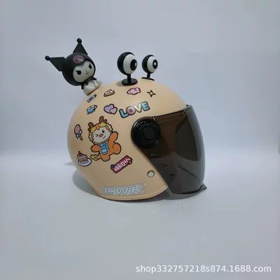 Motosiklet kaskı (dəbilqə), Falling - khaki-scarf-dragon-sunscreen-long-mirror-black-eyes-black-kuzai-3c-children-1-6-years-old-wl07