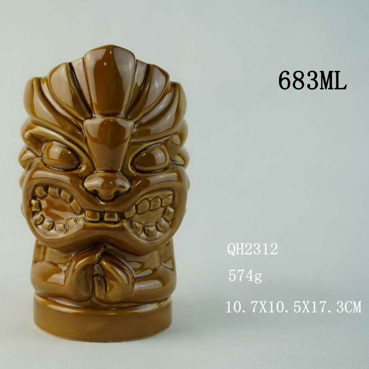 Selección estricta de tazas de cerámica hawaiana TIKI tazas de cóctel creativas tazas de agua en relieve tazas de agua TIKI cara zombie