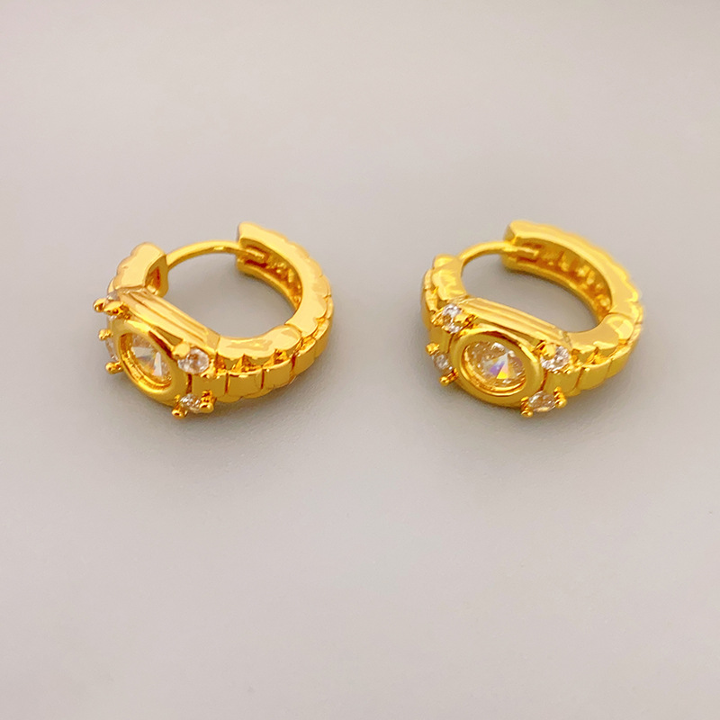 brass small earrings