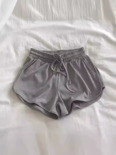 Спортивные шорты для отдыха, тонкие эластичные брюки, плюс размер, корейский стиль, эластичный пояс