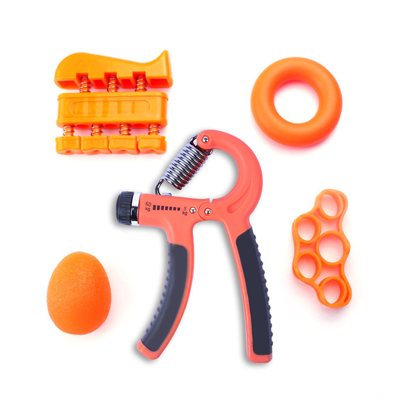 Entrenamiento de fuerza de agarre Dispositivo de fuerza de dedo de silicona de cinco piezas Bola de huevo Dispositivo de fuerza de brazo extendido anillo de agarre de piano