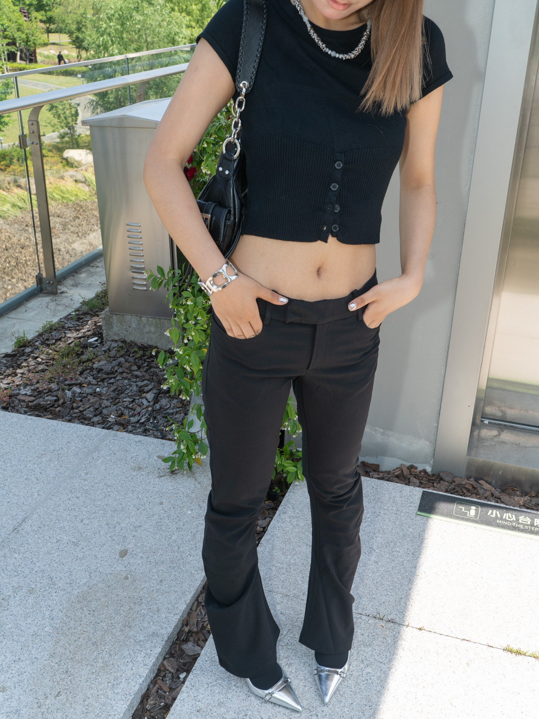 Nuevo delgado y delgado tren de cintura baja corte tridimensional guisa pantalones de trajes de mujer 3268