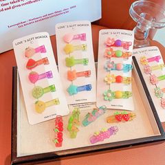 新しい子供用キャンディーカラーのヘアピン、日本のかわいい女の子のサイドクリップ、女の子のヘアアクセサリー、透明な細い髪の前髪クリップ、ヘッドバンド