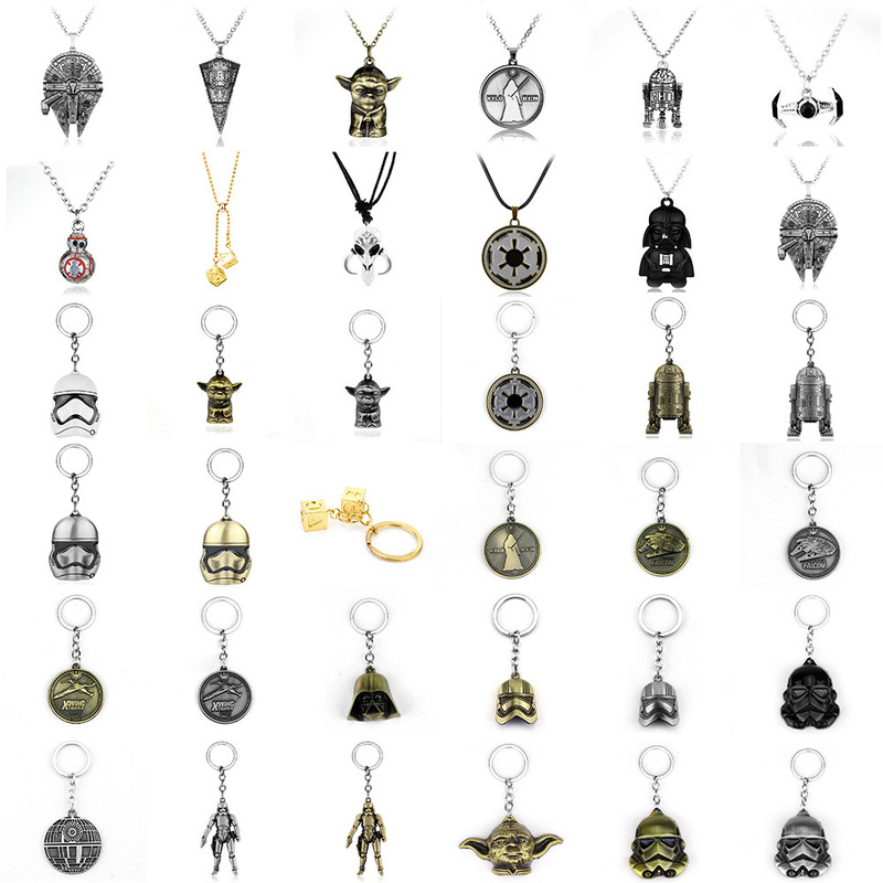 Star Wars Metal Spaceship Yoda Robot The Force Awakens Black Samurai Necklace Keychain Star Wars Metal Spaceship Yoda Robot The Force Awakens Black Samurai Necklace Keychain