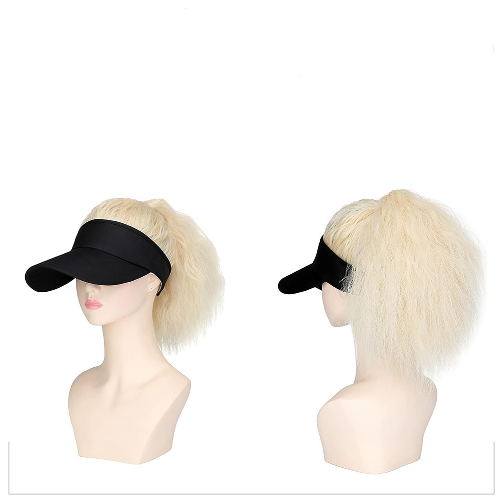 Heißer verkauf frauen mit kapuze perücke persönlichkeit pferdeschwanz welle locken leere zylinder perücke_voghion.com