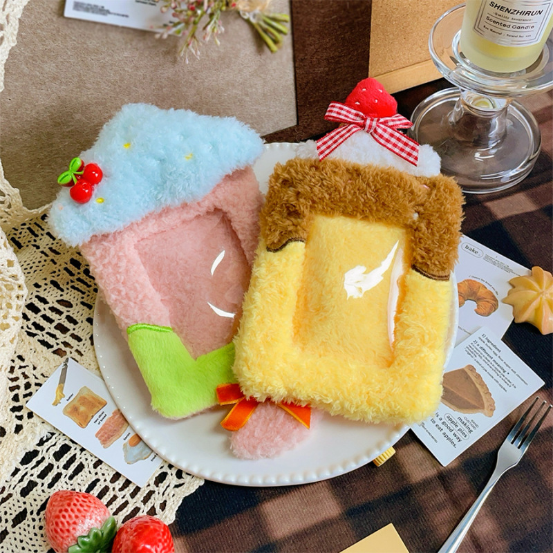 Cute Cherry Strawberry Dessert Plush Card Holder Polaroid Photo Display Pendant Student Card Storage Card Bag Wholesale