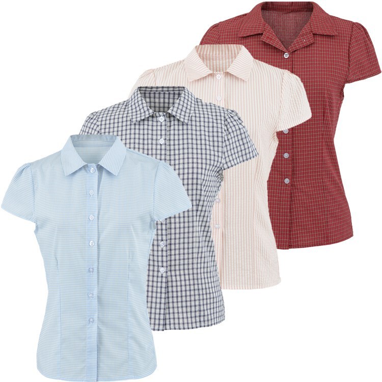 Korean Style Slim-Fit Short-Sleeve Pocket Waist-Cinching Elegant Turn-Down Collar Shirt Top for Women Summer Hot Girl Shirt