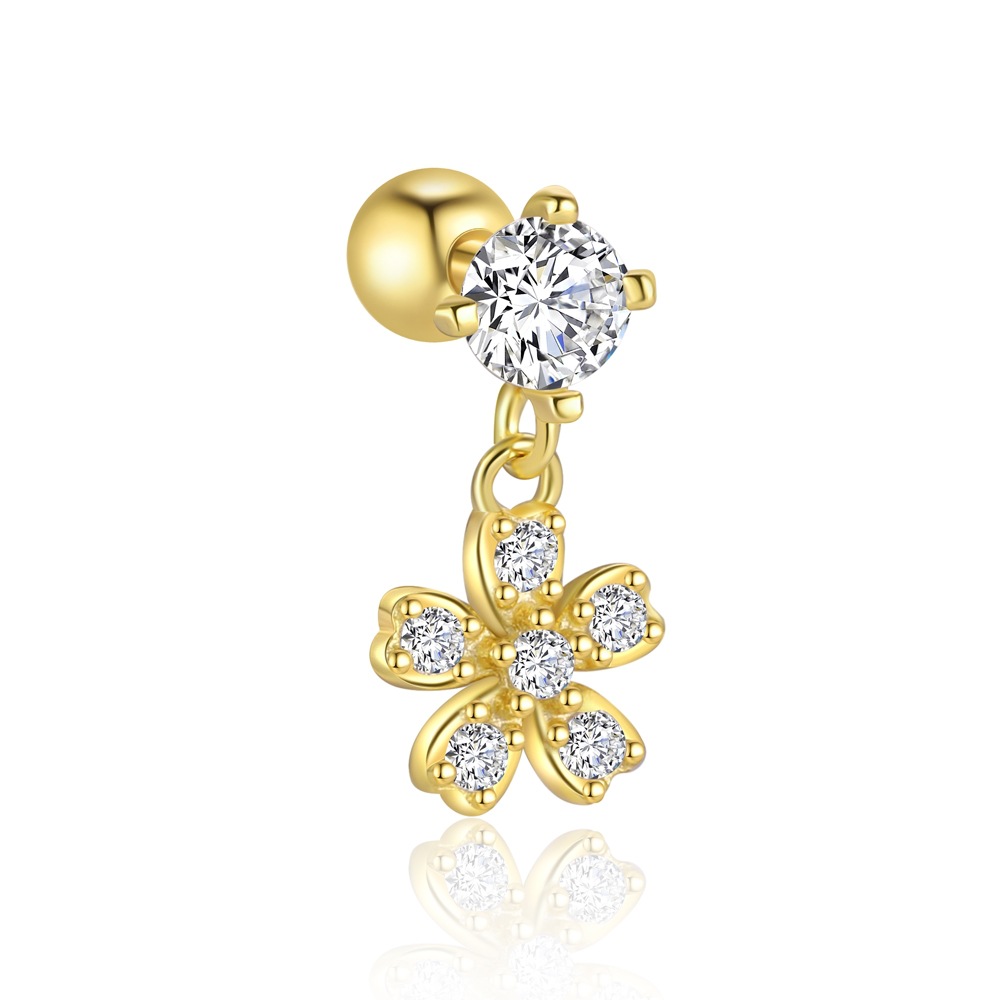 2025 Spring and Summer Season Women's Gender 1 Piece 1 Pair 925 Sterling Silver Zircon 925 Sterling Silver Earrings Geometric Star Bow Knot Drop Earrings Ear Studs