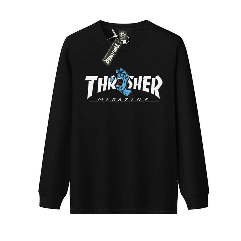 Thrasher Spring & Fall American Version Limited Multi-Color Devil Flame Thin Long-Sleeved T-Shirt Men's and Women's Same Style Bottoming Top