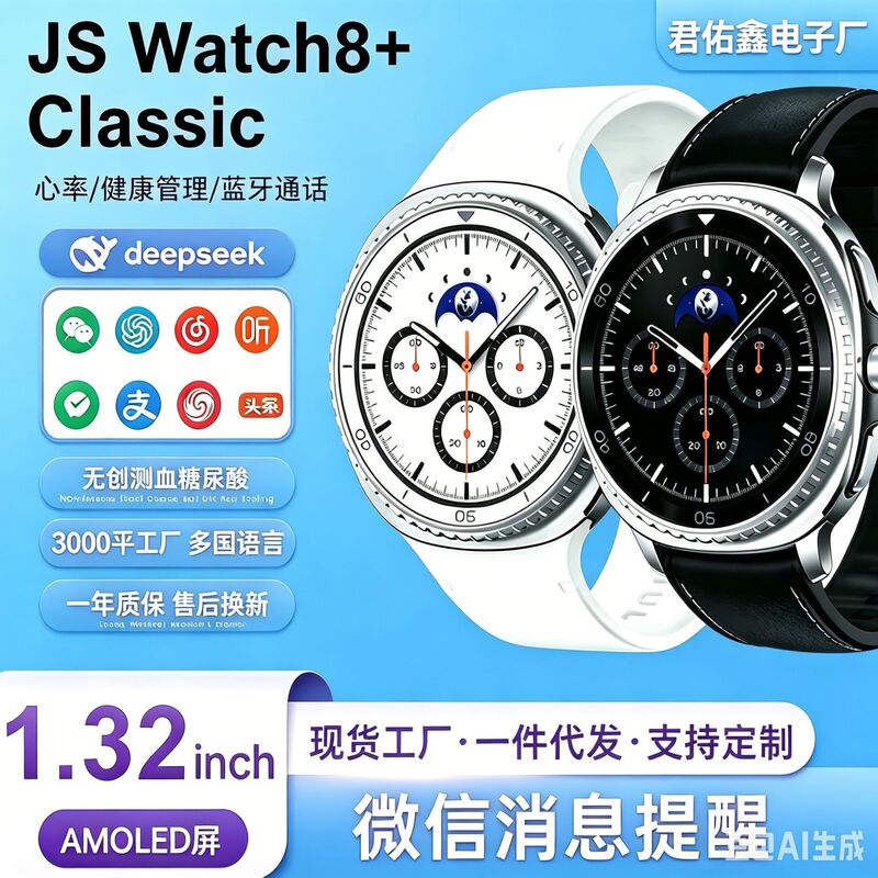 Suitable for Samsung Galaxy Watch8/8Classic Watches, Non-Invasive Blood Sugar, Uric Acid, and Blood Lipid Health Monitoring Bracelet
