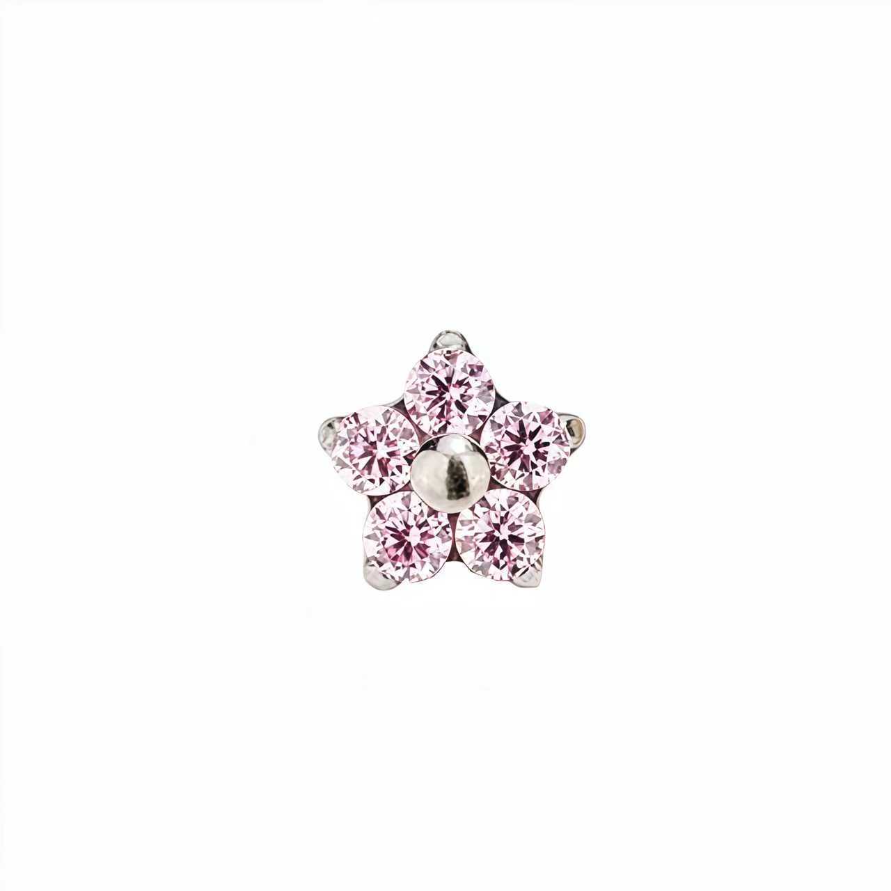 F136 Titanium Alloy Five-Petal Flower Super Flash Earrings Labret Stud Lip Piercing Replacement Head detail image 7